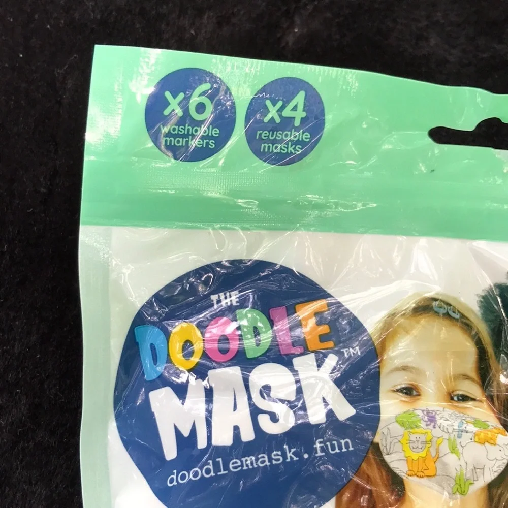 NWT 13 Reusable Children’s Face Masks 3 Packs of 3 & 1Pk of 4 Doodle Masks Space